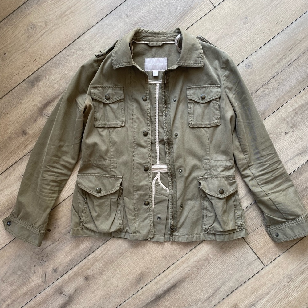 Banana Republic Utility Jacket, XS, Olive Green